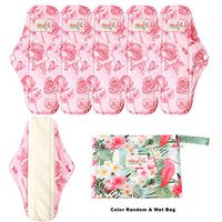 OHBABYKA Washable Reusable Bamboo Sanitary Napkins Pads for Women,Super-Absorbent, Soft and Comfortable (M, AW17)