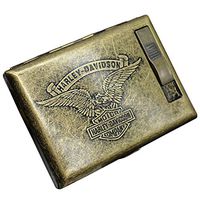 Daily necessities LTD Cigarette Case with Lighter, Sturdy Metal Cigarette Case Holds 10 Cigarettes,Men's High end Aristocratic Cigarette Case