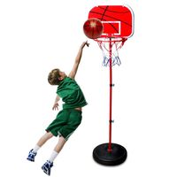 Kids Basketball Hoop Stand Set Adjustable Height Portable Stand Basketball Set Sport Game Play Toys Set with Ball Ball, Net and Ball Pump Indoor and Outdoor Fun Toys for 3+ Years Old