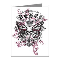 Note Card Rebel Butterfly Skull Goth