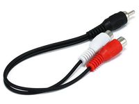 Monoprice 100663 6-Inch RCA Plug/2 RCA Jack Cable, Black