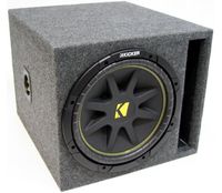 ASC Package Single 12" Kicker Sub Transmission Line Port Subwoofer Enclosure C12 Comp 300 Watts Peak