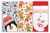Christmas Paper Pocket Facial Tissues - 6 Packs (Mix 6 Christmas) Santa, Penguins, Ginger-Men, Purse Tissues, Paper Pocket Hankies
