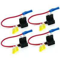 VORCOOL ATO ATC Standard Blade Fuse Holder with 20A Blade Fuse for Car Pack of 4