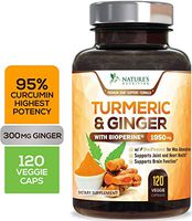 Turmeric Curcumin 95% Curcuminoids with BioPerine and Ginger 1950mg - Black Pepper for Best Absorption, Made in USA, Best Vegan Joint Support, Turmeric Ginger Supplement Pills - 120 Capsules