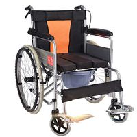 Foldable Commode Chair, Lightweight Rolling Shower Commode Chair with Locking Wheels, Wheeled Combo Commode Chair for Bedside, Commode Chair with Padded Seat