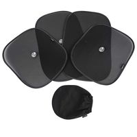 AmazonBasics Car Sun Shades with 120 and 100 GSM Polyester with Suction Cup for Darker Shadow - 2 Semi-Transparent (20" x 12") and 2 Transparent (20" x 12")