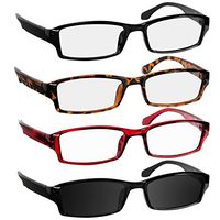 Reading Glasses 3.00 Black Tortoise Red 1 Black Sun (4 Pack) F501