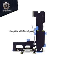 KAKUSIGA Compatible with iPhone 7 Plus Charging Port Dock Connector Flex Cable + Microphone + Headphone Audio Jack Replacement Part (White)