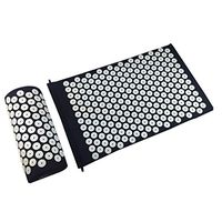 Xuan Yu Massage Acupressure Mat & Pillow Set Wellness Therapy Massage Yoga Mat, Relieve Back, Neck Pain, Relax Muscles, Relieve Insomnia, Includes Acupressure Mat + Pillow (Color : Black)