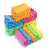 HijiNa Microfiber Cleaning Cloth, Pack of 50, 5 color x 10,Size 12"x12"