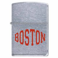 Boston City Red Font Street Chrome Zippo Lighter