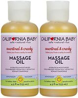 California Baby Overtired and Cranky Massage Oil | 100% Plant Based | Cold Pressed Vegan Oils for Arms, Legs, Back, and Body, Gentle on Sensitive Skin | Baby or Adult Use | 2 Pack | (4.5 ounces)