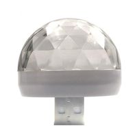 Weite Mini USB Disco LED Light with Adapter - Portable Mobile Phone Magic Ball Lamp Colorful Rotating Voice Control Flashing Lights (Type-C Adapter)