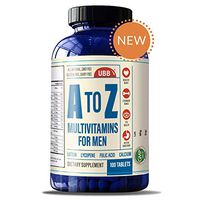 A to Z Multivitamin and Multimineral Supplment for Men - Vitamins A C D E K B1 B2 B6 B12. Magnesium, Calcium Biotin, Potassium, Zinc - Antioxidant Properties for Heart & Immune Health (100 Count)