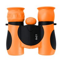 Binoculars Orange 8x21 - Girls Gift Age 3-12, Shockproof Compact Binoculars for Kids with High Resolution Optics for Bird Watching, Stargazing, Hunting, Hiking, with Case, Neck Strap