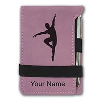Mini Notepad, Ballet Dancer Man, Personalized Engraving Included (Pink)