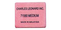 Charles Leonard Block Shaped Rubber Eraser, Medium, Pink, 60 per Box (71560)