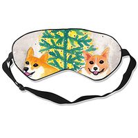 Sleep Mask, Blindfold Super Smooth Eye Mask Christmas Corgi Eye Cover for Women Men Comfort Deep Eye Masks