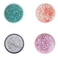 MISAZ Set of 4 Contact Lens Case, Mini Portable Glitter Luxury Bling Stars Liquid Quicksand Travel Contact Lens Box Set Myopia Eye Care Kit with Mirror, Solution Bottle, Tweezers, Lens Stick