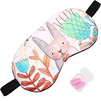 HappyDaily Beautiful and Comfortable Sleep mask with Boxed Ear Plugs (White Rabbit)