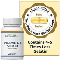 NutrastanXP Vitamin D3 Cholecalciferol Supplement for Men Women 5000 IU - 60 Liquid Filled Capsules