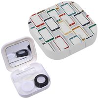 Portable Contact Lens Case Box Travel Kit Mirror + Bottle + Tweezers Container Holder [ Colorful Images Smartphones ]