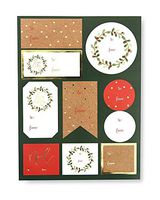 George Stanley Holiday Holly & Gold Foil Gift Labels