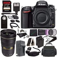 Nikon D750 DSLR Camera (Body Only) + Nikon AF-S NIKKOR 24-70mm f/2.8G ED Lens + 77mm 3 Piece Filter Set (UV, CPL, FL) + Battery + Sony 64GB SDXC Card + HDMI Cable + Remote + Card Reader + Flash Bundle