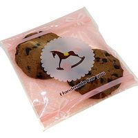 Cookie Candy Party Xmas Gift Bags with Self-Adesive, 10x10cm, Pack of 95 (10x10cm, Pink - Rockinghorse)