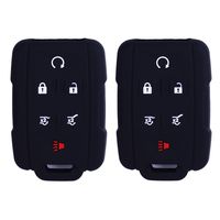 XUHANG 2Pcs WERFDSR Sillicone Key fob Skin Key Cover Remote Case Protector Shell for 2015 2016 Chevrolet Suburban Tahoe GMC Yukon Smart Remote Black