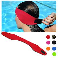 DoMii Swimming Headband Waterproof Ear Band Earplugs Hair Guard Yoga Diving Protector for Adult and Child red M