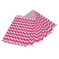 ZALING 12 pcs/Pack Wave Pattern Paper Candy Cookie Bags Food Safe Favor Bags Buffet Treat Bags for All Party, Rose Red
