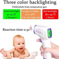 Accurate Fast Digital Infrared Forehead Thermometer Non Contact Forehead Temperature Gun for Adults, Baby, Kids（Three Alarm Colors）