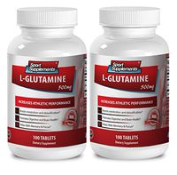 Bcaa glutamine and creatine - L Glutamine 500mg - Boosts metabolism (2 Bottles - 200 Tablets)