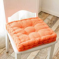 Peacewish Thicker Square Seat Cushion for Home Office Kitchen Indoor Solid Color Chair Pads (Orange, L)