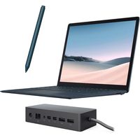 Surface Laptop 3 13.5" 2256x1504 Touchscreen PC 10th Gen Core i5, 8GB LPDDR4 RAM, 256GB SSD, Quad-Core, Iris Plus Graphics, USB-C, Backlit, Win 10 w/Surface Pen, Dock Station, Cobalt Blue/Fabric