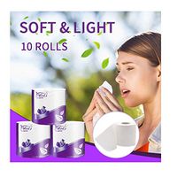 BPQ_W 10 Rolls Advanced Toilet Paper, 3 Plys High Density Skin-Friendly Paper Towels Tissue Soft Household White Paper Towels Disposable Personal Cleansing Hollow Replacement Roll Paper