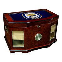 Large Premium Desktop Humidor - Glass Top -US Navy USS Thach (FFG 43), Frigate Emblem (Crest)
