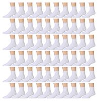 Wholesale Bulk Cotton Diabetic Crew And Ankle Socks, Loose Fit Top Non-Binding Medical Socks (60 Pack White Ankle, Women (9-11))