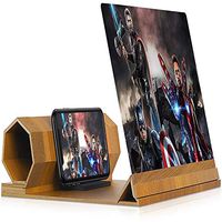 Screen Magnifier, 12" Foldable Smart Phone Screen Amplifier Projector Movie Video Enlarger Wooden Phone Holder Stand with 3D Screen Magnifying Amplifying Glass for All Smart Phone Model