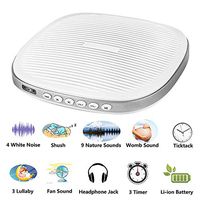 White Noise Sound Machine Portable Sleep Therapy for Home, Sound Machine for Sleeping Relaxation, for Better Sleep with High Quality Speaker Memory FunctionTimer Settings