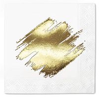 Napkins Brush Party 100 Pack Gold Foil Cocktail disposable paper supplies