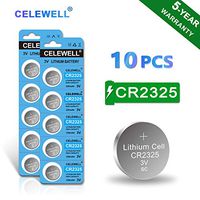 【5-Year Warranty】 CELEWELL CR2325 Battery 3V Lithium Batteries (10 Pack)