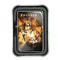 Windproof Refillable Oil Lighter with Tin Gift Box Marines Design-005
