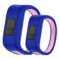 Uwatchband Compatible for Vivofit JR, [2 Pack] Soft Silicone Breathable Unadjustable Replacement Strap Vivofit JR/Vivofit JR 2 / Vivofit 3 Wristbands Perfect for Kids, Small Large Size Together