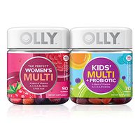 OLLY The Perfect Women's Multi and Kid's Multi +Probiotic Family Pack Gummies, 2 Count, Chewable Supplement