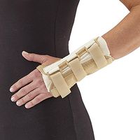 Ames Walker AW Style C52 Wrist Brace Deluxe Left Beige SM MD Slip on Design with Foam Lining D Ring Fasteners Hook Closure Palm Stay Sturdy consistent Pressure to Your Joint