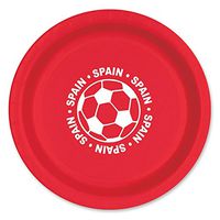 Club Pack of 96 Red and White Disposable "Spain" Soccer Ball Paper Party Dinner Plates 9"