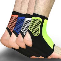 CHoppyWAVE Ankle Brace Guard 6Pc Gym Foot Support Football Basketball Sports Compression - Fluorescent Green S